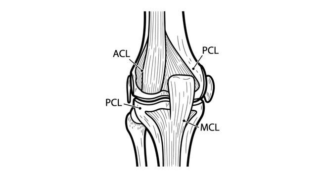 Knee Joint Ligaments Anatomy Diagram.