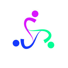Obraz premium Abstract Human Unity Logo – Diversity, Togetherness and Community Vector Icon