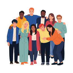 Fototapeta premium Diverse group of young adults standing.