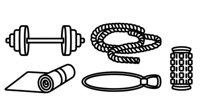 Fitness equipment for exercise routine.