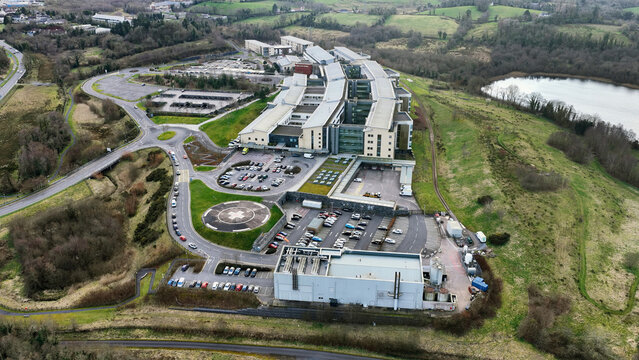 Aerial shot of South West Acute Hospital Enniskillen County Fermanagh Northern Ireland