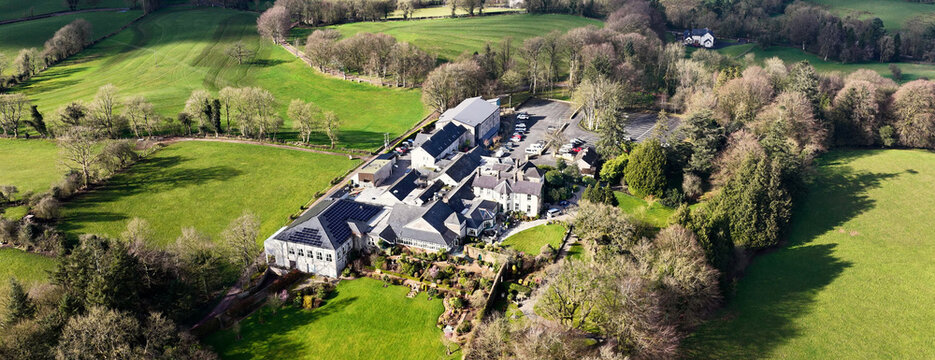 Aerial view of Corick House Hotel and Spa weddings location Clogher Co Co Tyrone N Ireland 03-18-2026