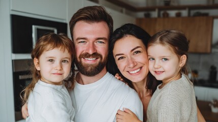 Obraz premium Warm adoptive family spending time together at home