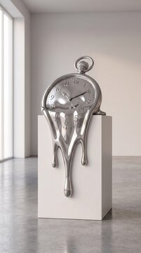 Melting clock symbolizing time loss.