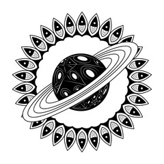 Sketchy style illustration of saturn ring © Prosymbols