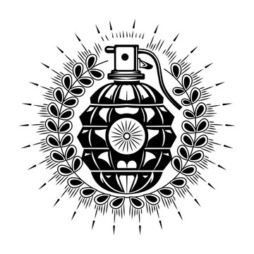 Sketchy style illustration of grenade