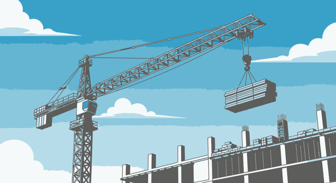 Large Metal Construction Crane Machine.