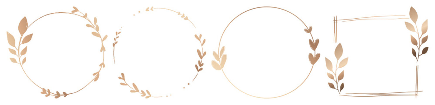 Elegant floral frame designs element set