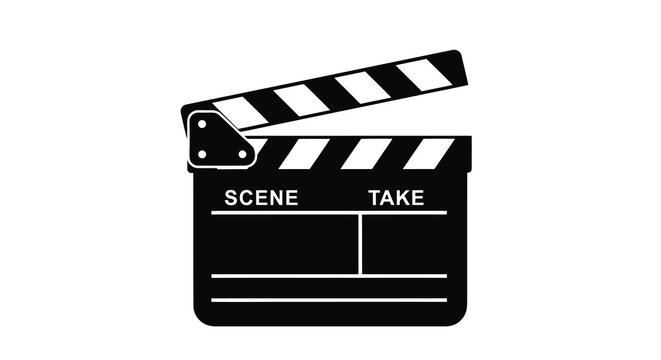 A black and white clapperboard a symbol of filmmaking and movie production