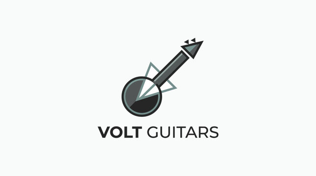 Volt Guitars Logo Emblem With Headstock Icon.