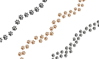 Print Animal Paw Print Tracks and Pet Footprint Pattern Vector Set © Rahim