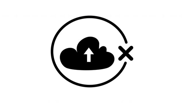 Minimalist cloud upload failure animation with circular motion