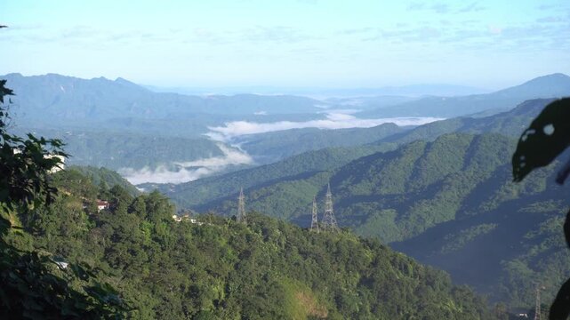 Concrete houses built on mountain slopes in Mizoram
