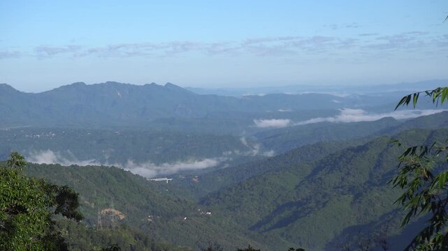 Concrete houses built on mountain slopes in Mizoram