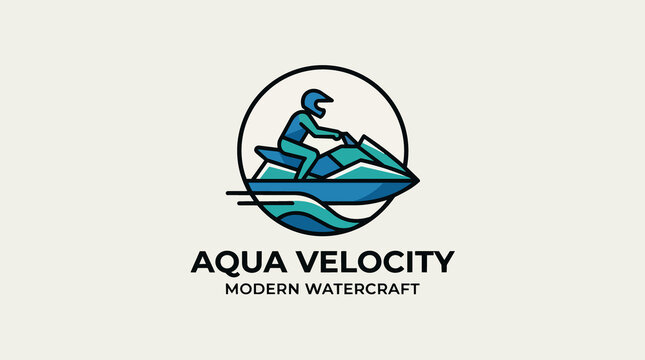 Jet Ski Watercraft Logo Illustration.