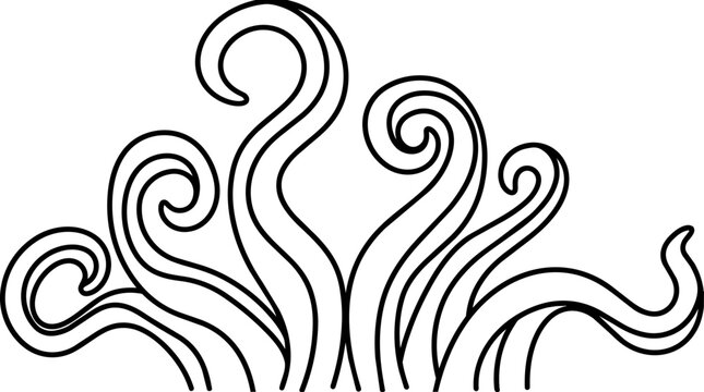 Abstract tentacle design in flowing lines.