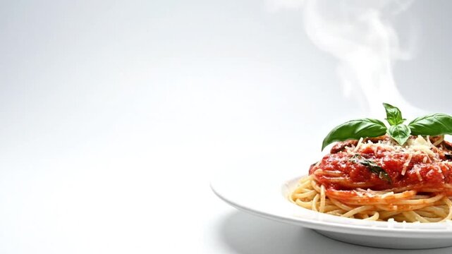 Classic Spaghetti Pasta on Clean Studio Background Italian Cuisine Food Advertising Product Visual