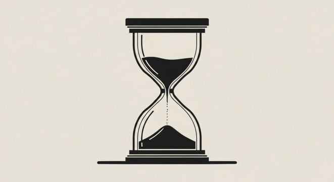 An elegant, vintage-inspired illustration of an hourglass, symbolizing the relentless passage of time and the importance of moments in life