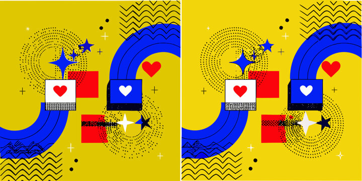 Abstract geometric pattern with repeating shapes and subtle differences