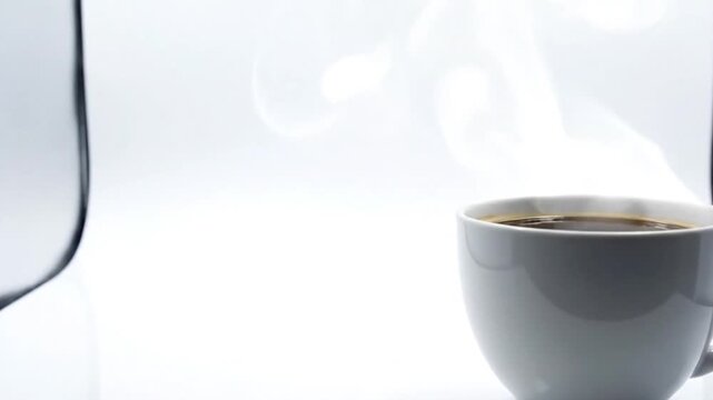 Minimal Coffee Kopi Cup on Clean Studio Background Warm Aroma Morning Beverage Concept