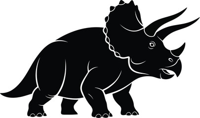 black silhouette of a triceratops dinosaur © SAIF820