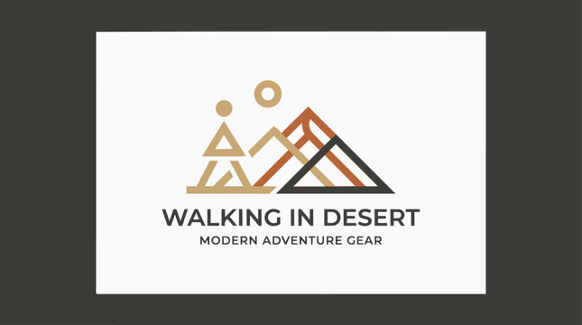 Walking In Desert Logo Adventure Gear.