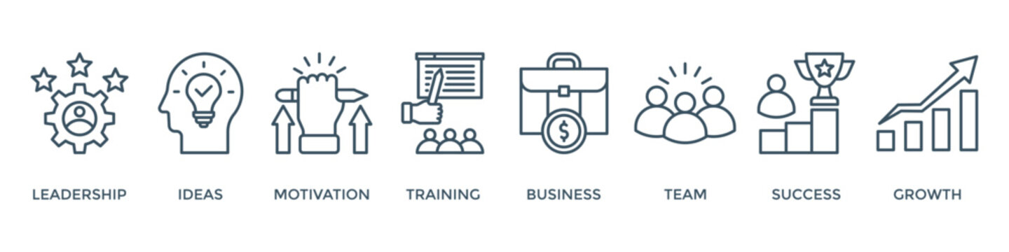 Learn and lead banner web icon vector illustration concept with icon of leadership, ideas, motivation, training, business, team, success, and growth