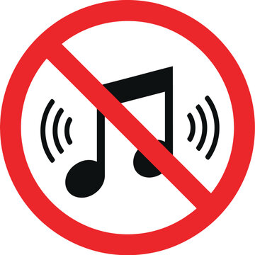 No music or sound allowed prohibition sign
