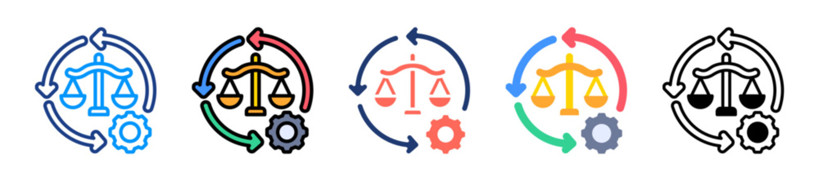 Legal Reform Icon Sheet Multiple Style Collection 