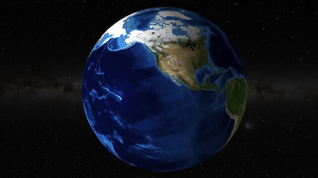 Zooming in on New Mexico United States from space on animated planet Earth.
