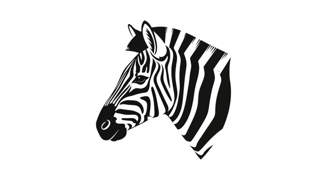 Black and white zebra head profile.