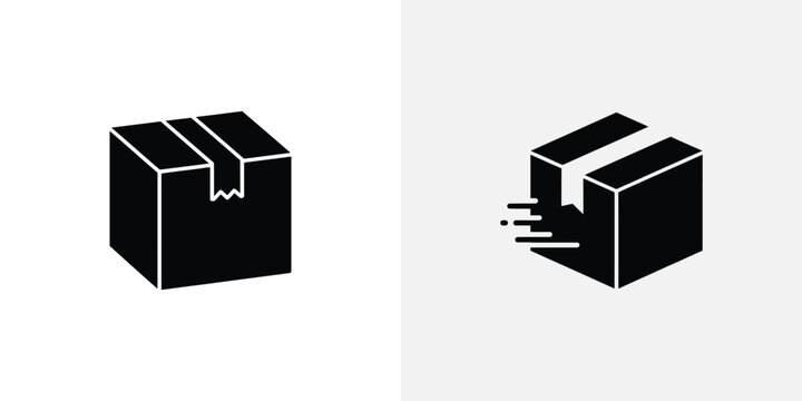 A black box with a ripped open shipping label
