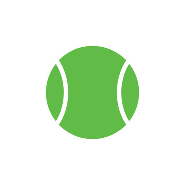 A large green tennis ball with white stripes on a plain white background