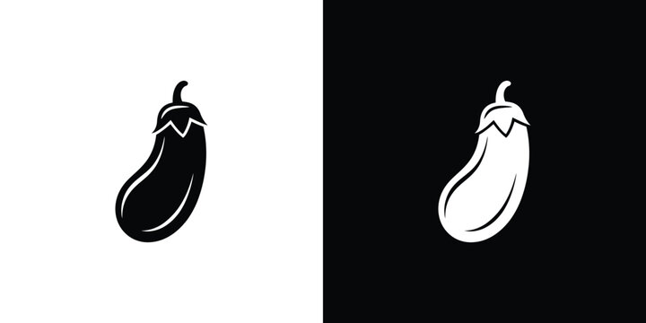 Black and white eggplant on split background vegetable 2