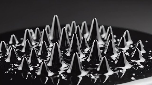 Ferrofluid spikes form in magnetic liquid