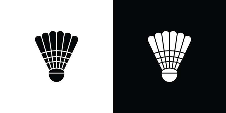 Black and white shuttlecock on split background badminton