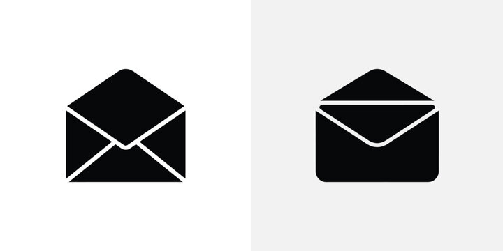 Two black and white envelope icons for mail and messaging services
