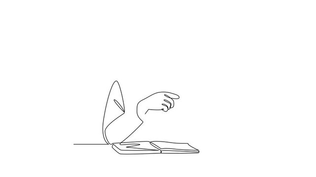 Customer Reviewing Bank Card Statement. Banking Concept. Single line draw design Video 4k. Footage graphic illustration