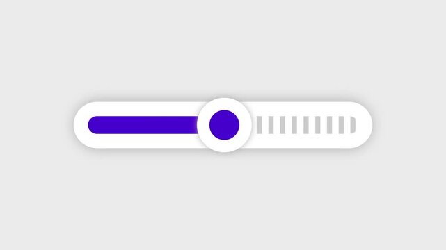 A horizontal range slider with a purple filled track and circular thumb positioned at the center indicating a mid-range value selection