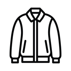 Black line drawing of a zip up jacket © VectorPulse