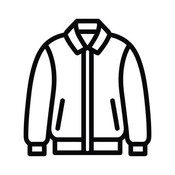 Black line drawing of a zip up jacket