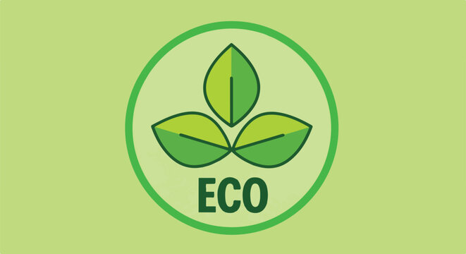 A green eco logo with leaves