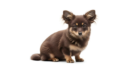 Obraz premium Cute brown Chihuahua dog sitting down.
