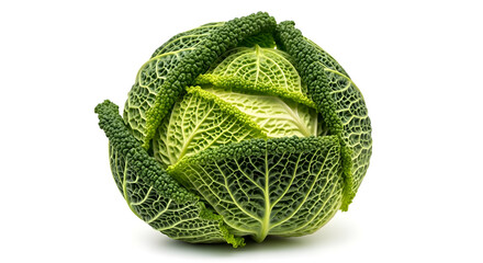 Fototapeta premium Fresh green cabbage on white background.