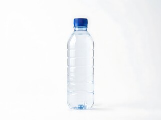 Naklejka premium Blank clear plastic water bottle mockup isolated on white