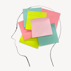 Creative mind with colorful notes