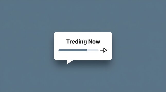 A minimalist popup box design for a website sith text Trending Now