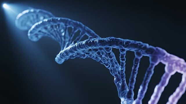 Abstract DNA Structure with Illuminated Strand - Genetic Code Illustration
