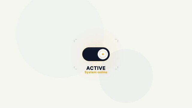 Minimal toggle switch active state with smooth sliding animation on light background