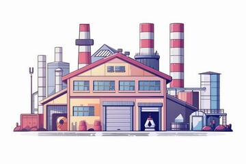 Fototapeta premium A cute cartoon Style ofA high-tech manufacturing process controlled by AI